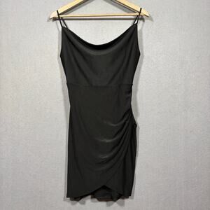 NEW E.L.H. Studio Bodycon Dress M Black Scoop Neck Minimalist Soft Chic Cocktail